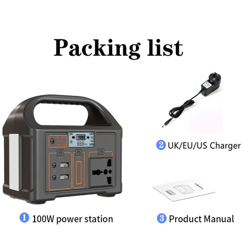 Small 100W Portable Solar Power Station Generator