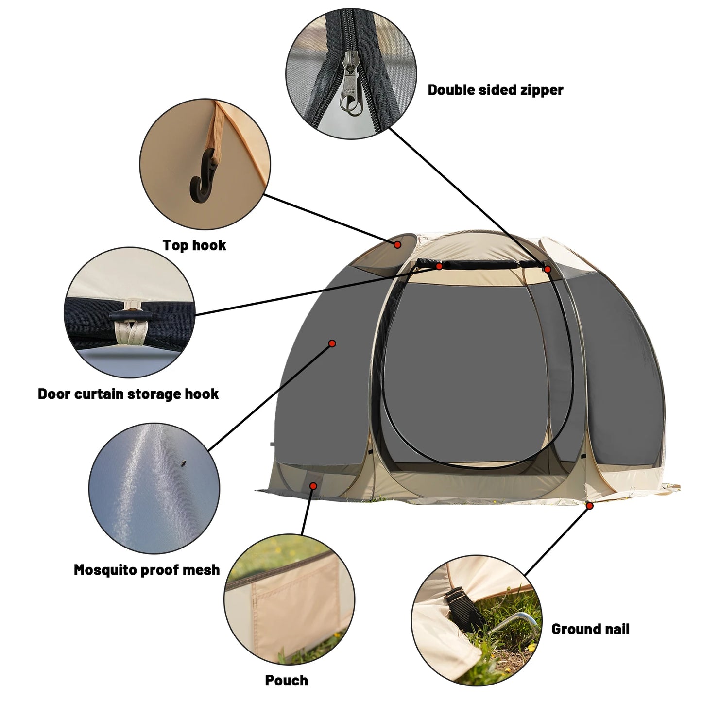 Large Family Pop-Up Shelter - 6-8 Person