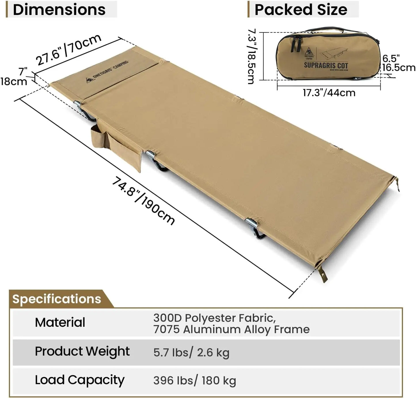 Strong Lightweight Folding Camping Cot