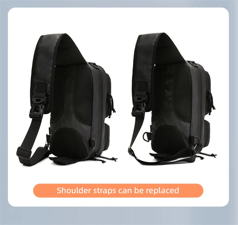 Male Hiking Crossbody Fishing Rod & Lure bag.