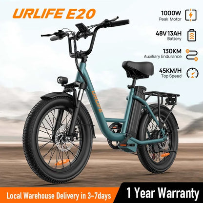 7-Speed, 1000W Fat Tire E20 Electric Bike