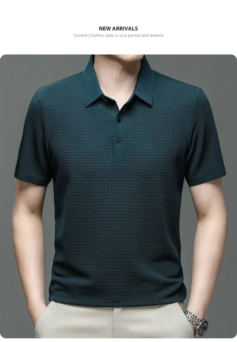 Men's Ultra Stretch Loose Fit Polo Shirts Breathable