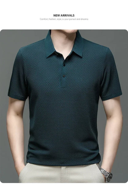 Men's Ultra Stretch Loose Fit Polo Shirts Breathable