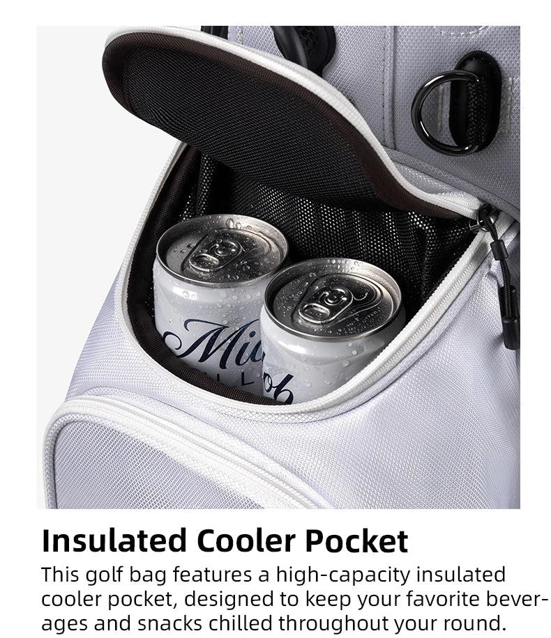 Golf Stand Bag with Retractable Top Cover and Wheels