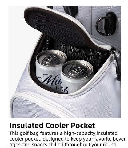 Golf Stand Bag with Retractable Top Cover and Wheels