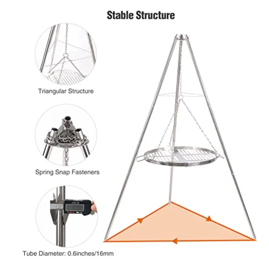 Durable stainless steel Campfire Tripod Grill for Cooking