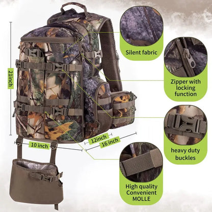 Large Hunting Backpack with padded weapon pouch