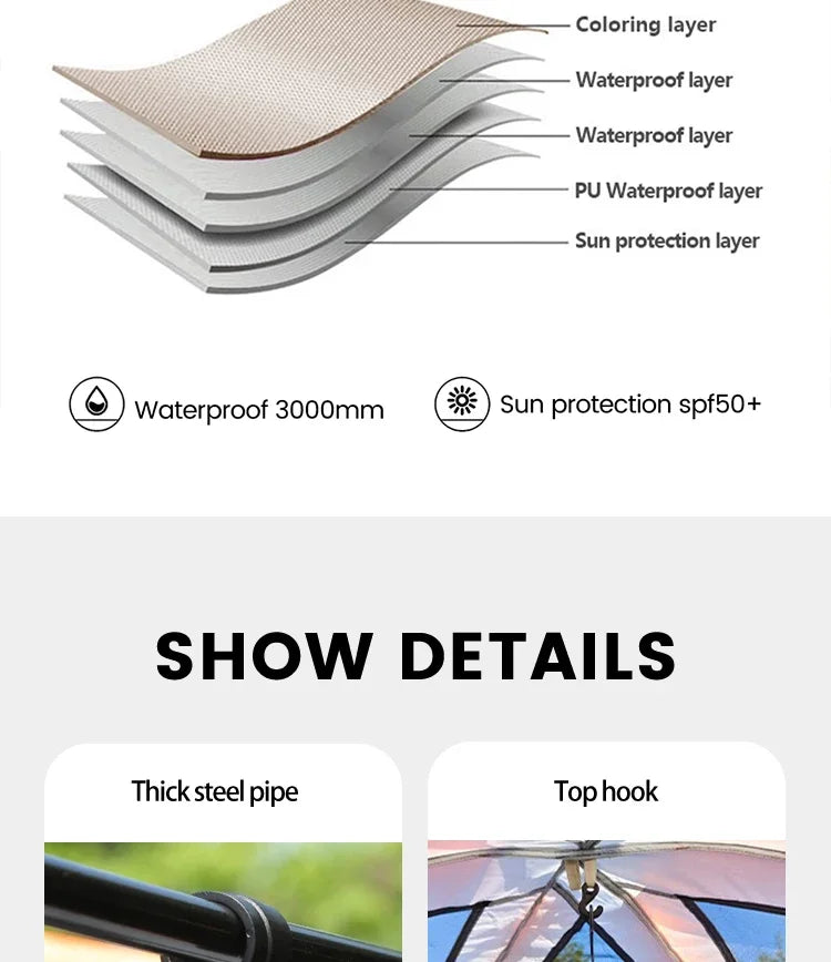 Wind and waterproof  2 Room Family Camping Tent