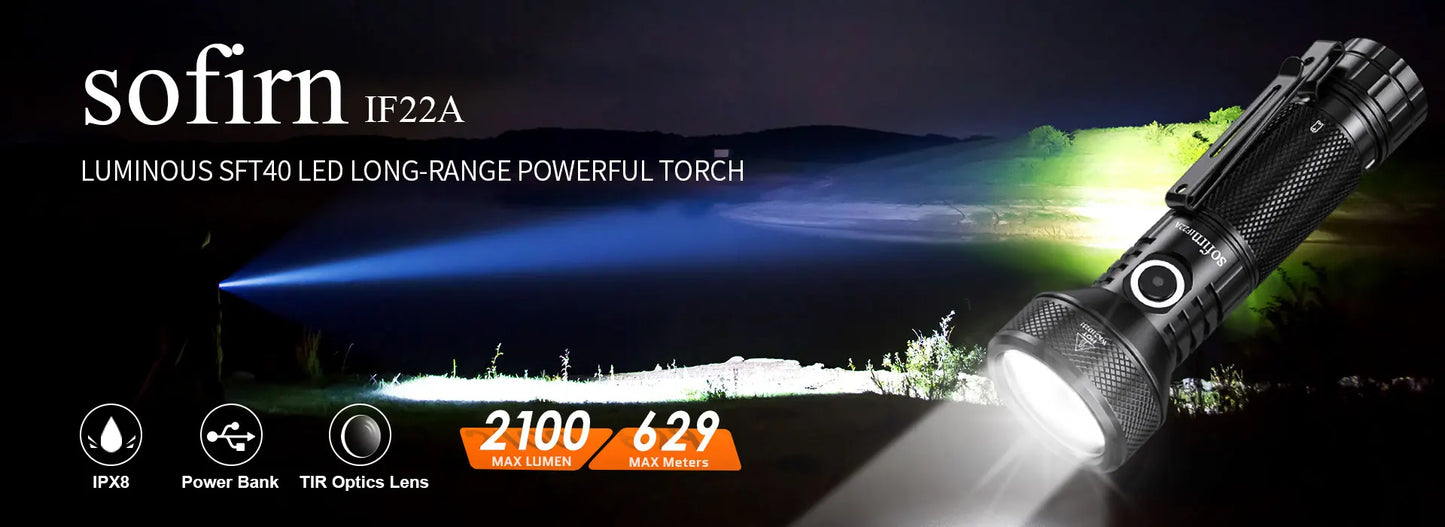 Rechargeable 2100lm LED Long Range Flashlight