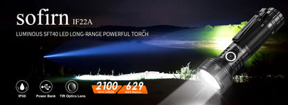 Rechargeable 2100lm LED Long Range Flashlight