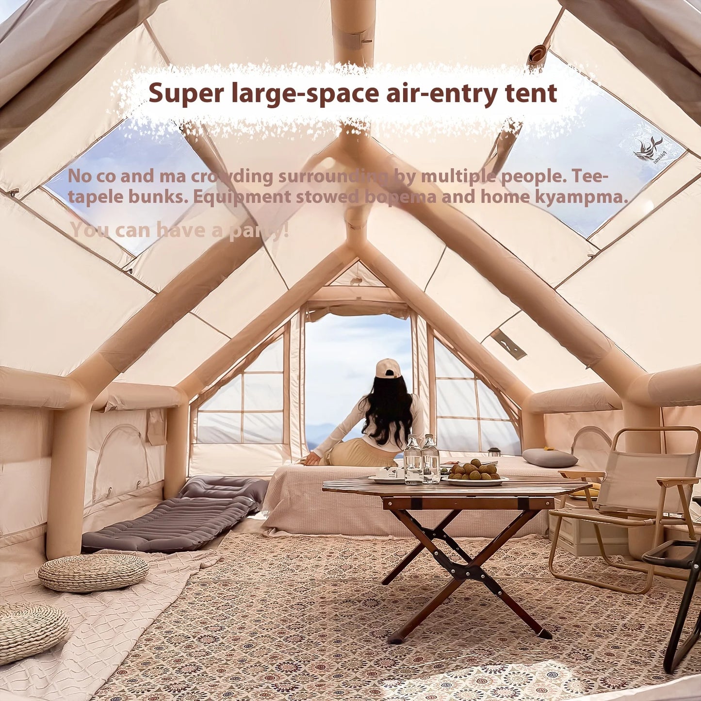 8 Person Inflatable Adult Luxury Camping, Stove Plug,