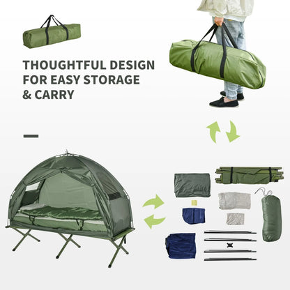 Elevated Cot Tent with Sleeping Bag