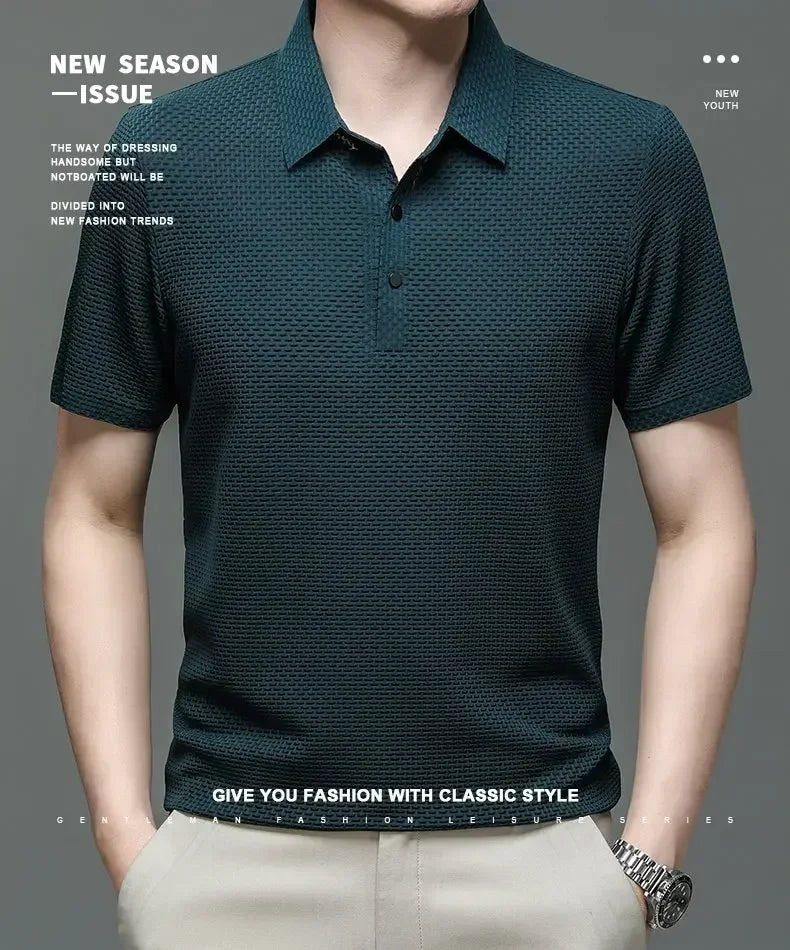 Men's Ultra Stretch Loose Fit Polo Shirts Breathable