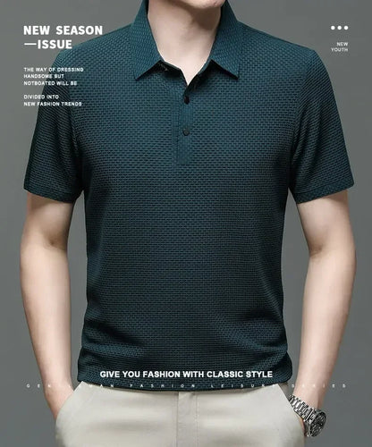 Men's Ultra Stretch Loose Fit Polo Shirts Breathable
