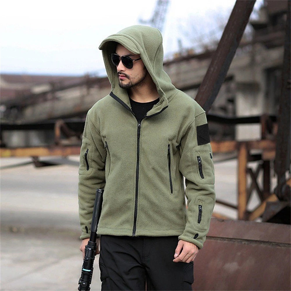 Military Winter Thermal Fleece Tactical Hooded Coat