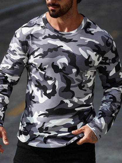 Mens Long Sleeve Camo Shirt