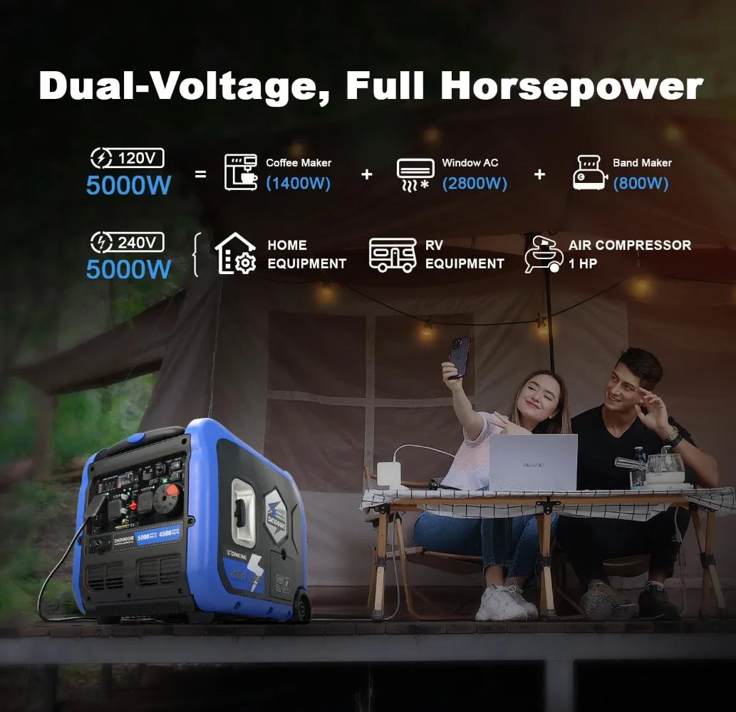 Portable 5000W Electric Start Inverter Generator