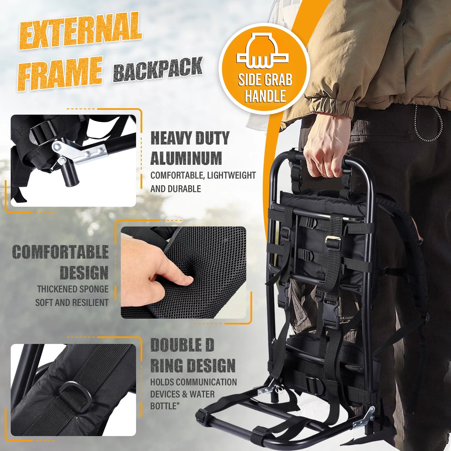 External Aluminum Frame Backpack