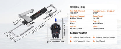 Hydraulic Outboard Steering Kit 90HP/150HP/300HP