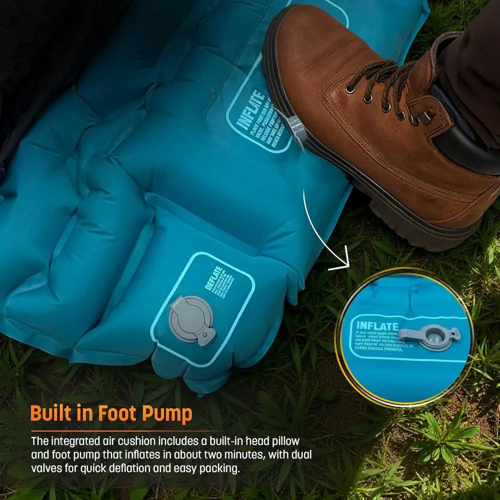 Inflatable Sleng Pad and Zip-Up Blanket