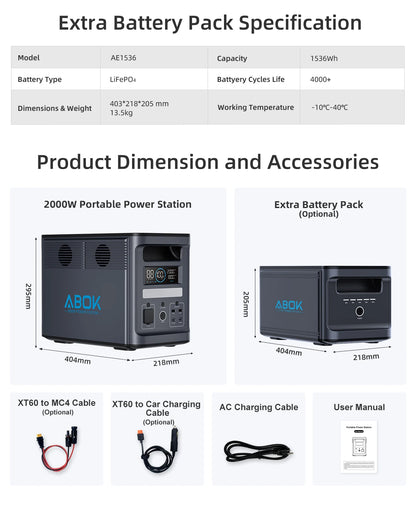 Portable Power Station 2000W  Solar Generator