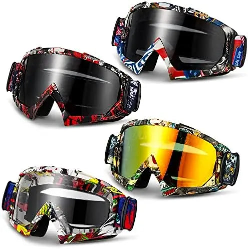 4 Pairs Motocross Goggles ATV Dirt Bike Gear