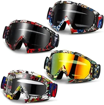 4 Pairs Motocross Goggles ATV Dirt Bike Gear