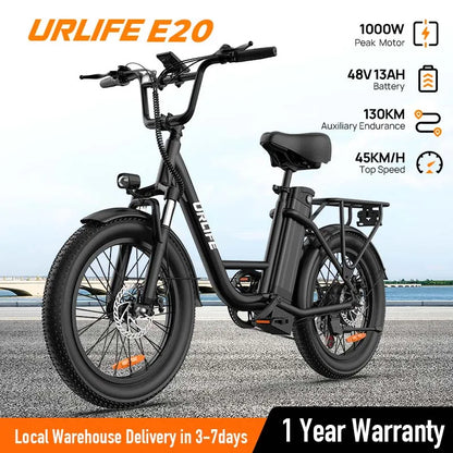 7-Speed, 1000W Fat Tire E20 Electric Bike