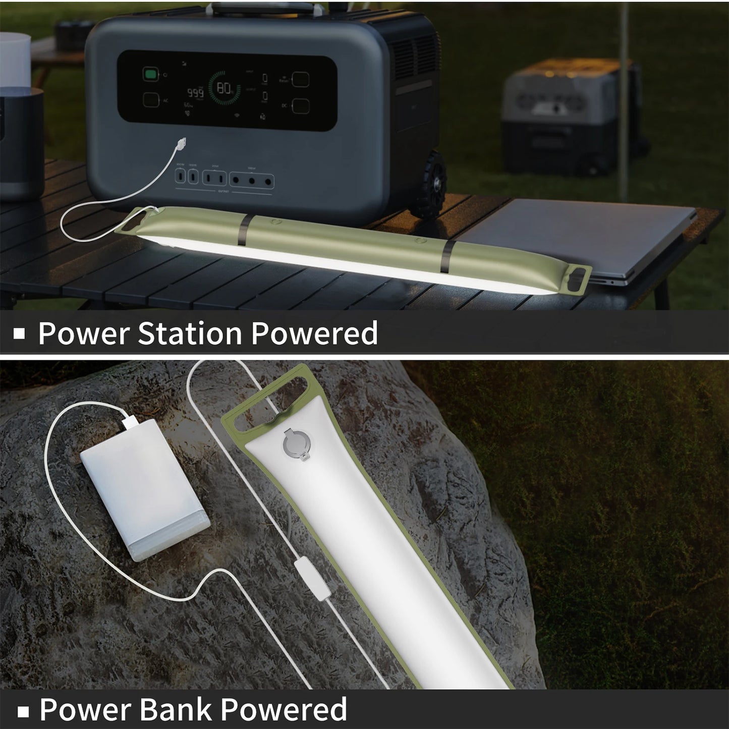Waterproof Portable Solar Camping Lantern 2000mAh