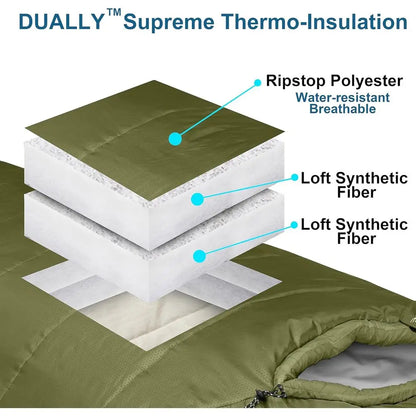0 Degree XXL Big Mummy Sleeping Bags for Adults