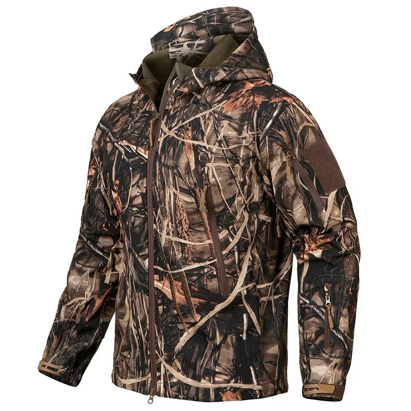 Men's Warm Waterproof Silent Camo Hunting Jacket
