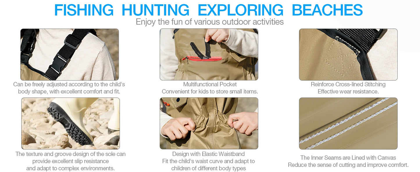 Waterproof Youth Chest Waders for Kids
