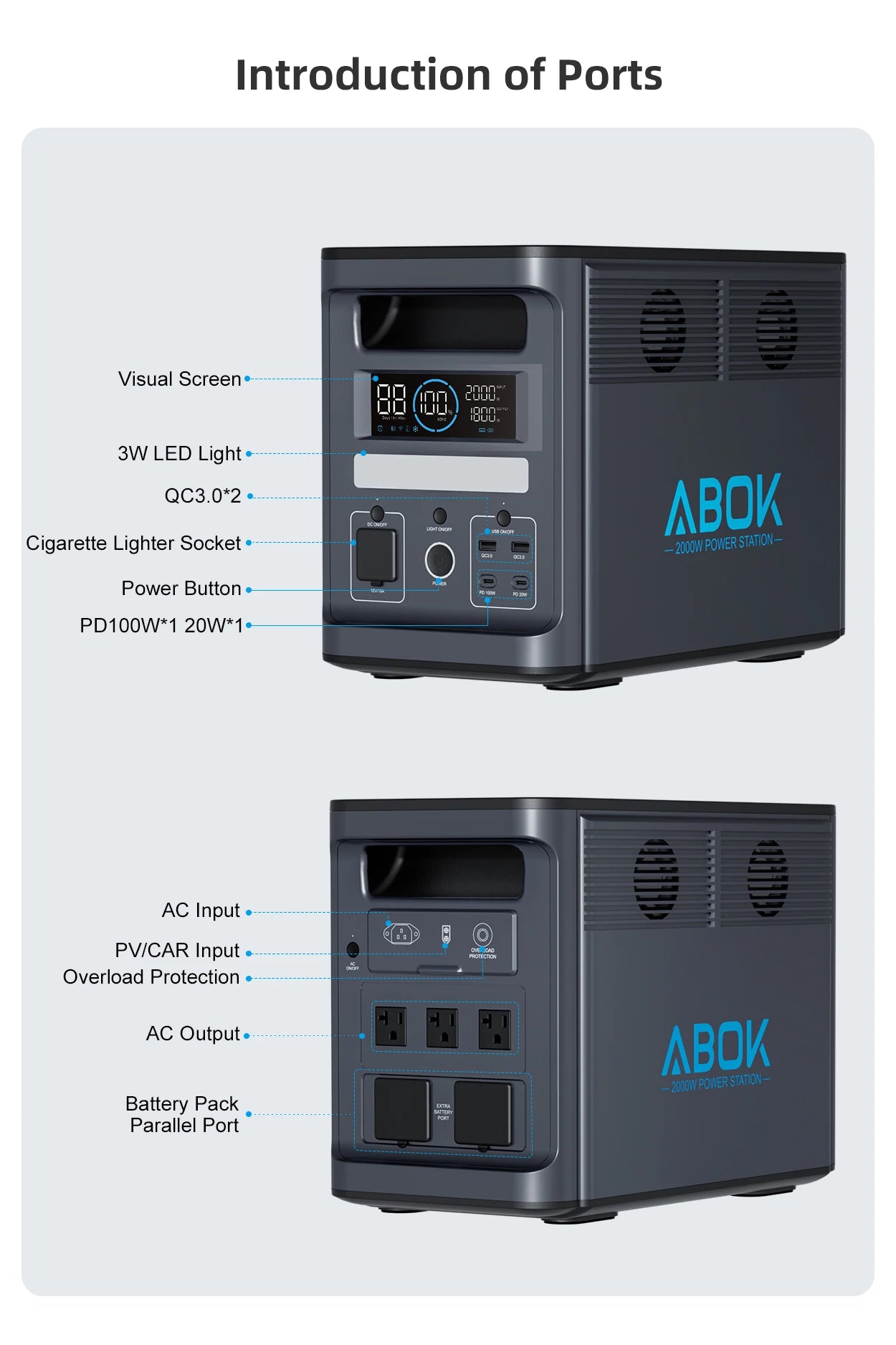 Portable Power Station 2000W  Solar Generator