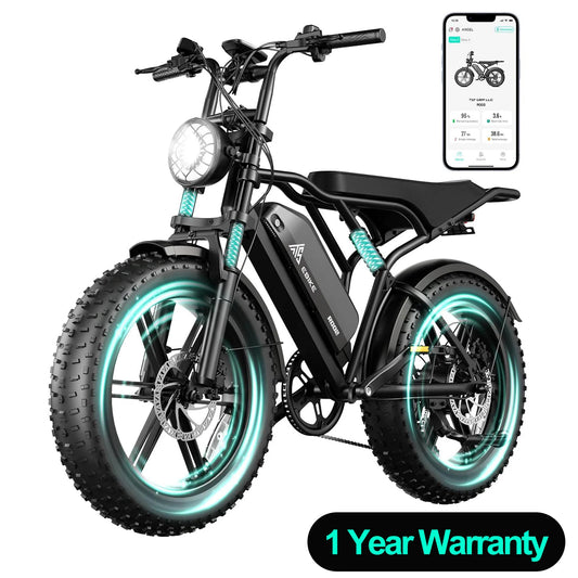 1500W e-bike, 20" fat tires, 60-100mile range