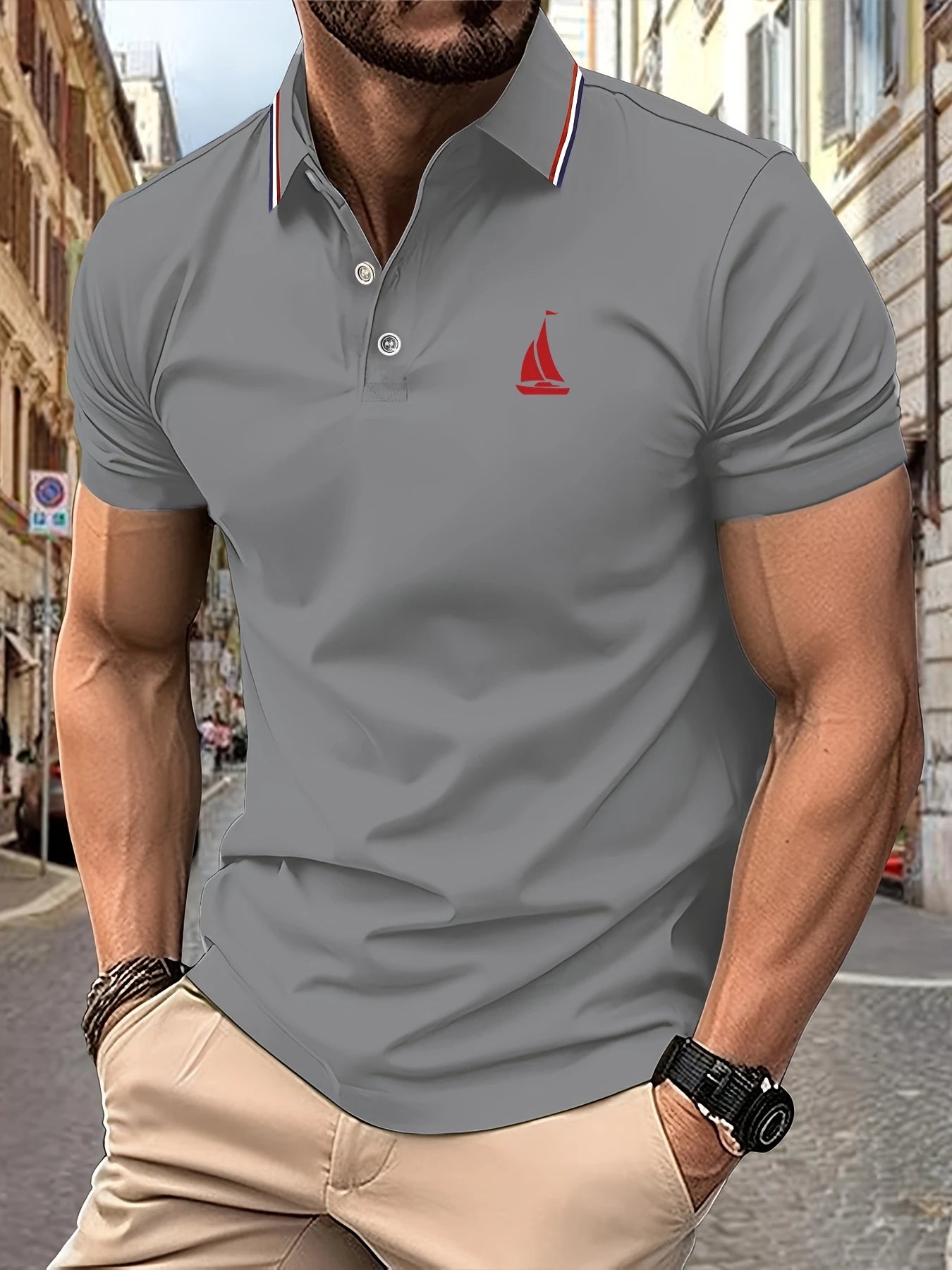 Men Short Sleeve Casual Breathable Light Shirt