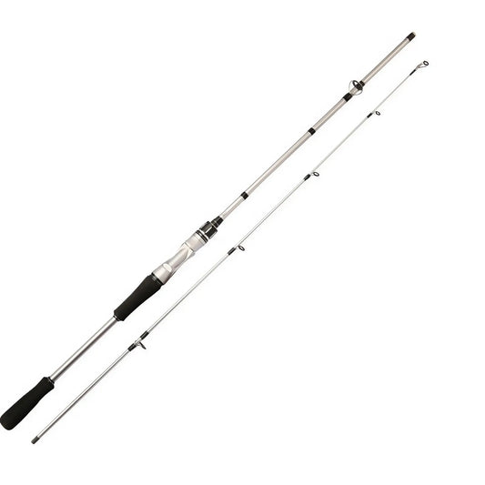 Silvery Carbon Fiber Lure Fishing Rod
