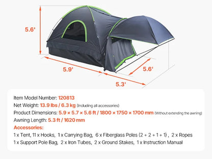 2-3 Person Waterproof Pickup Truck Tent for Camping