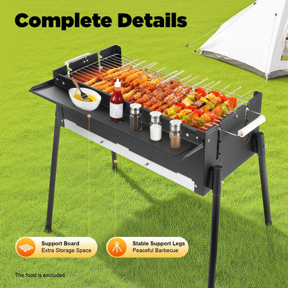 Portable Folding Charcoal Stainless Steel BBQ Grill