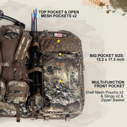 Backpacks for Men, Hunting Bag with Bow Holder,