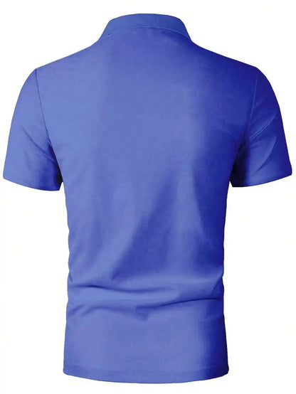 Men's Blue Polka Dot Golf Polo Shirt