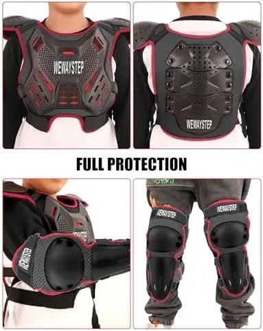 Kids Body Armor Vest & Knee Elbow Pads Set
