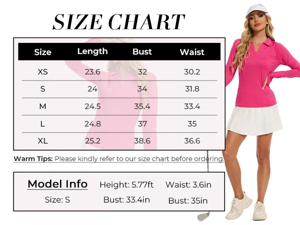 Women's Long Sleeve Quickly Dry Golf Shirts