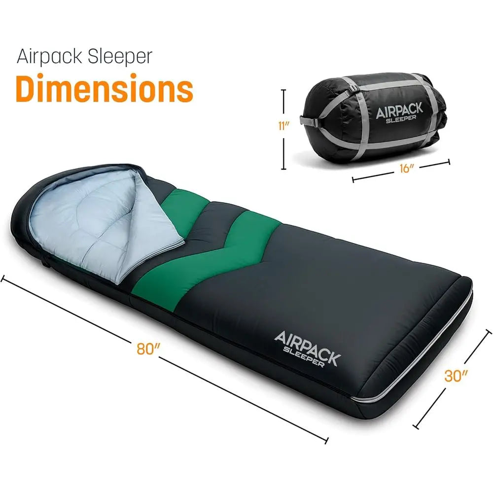 Inflatable Sleng Pad and Zip-Up Blanket