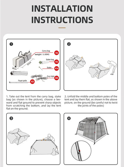 5.9 Outdoor Camping Vinyl Rainproof Sunscreen Tent