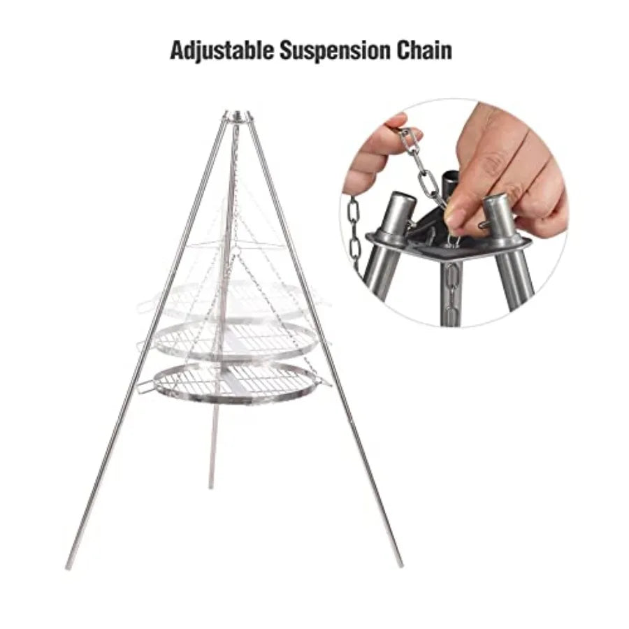 Durable stainless steel Campfire Tripod Grill for Cooking