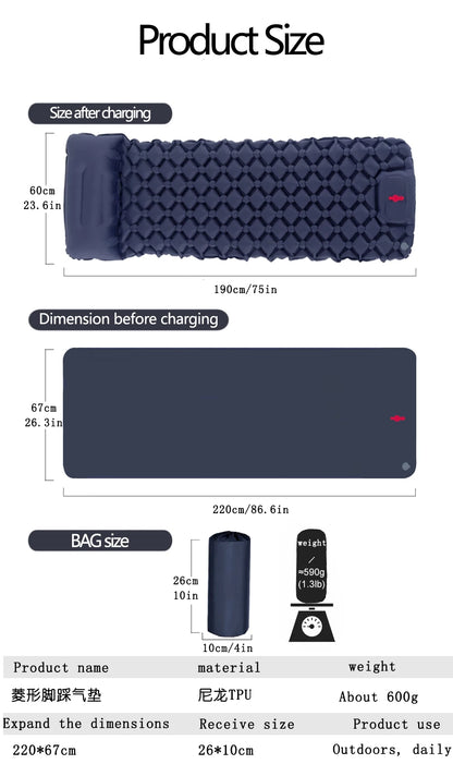 Inflatable Folding Sleeping Beach floating Pad