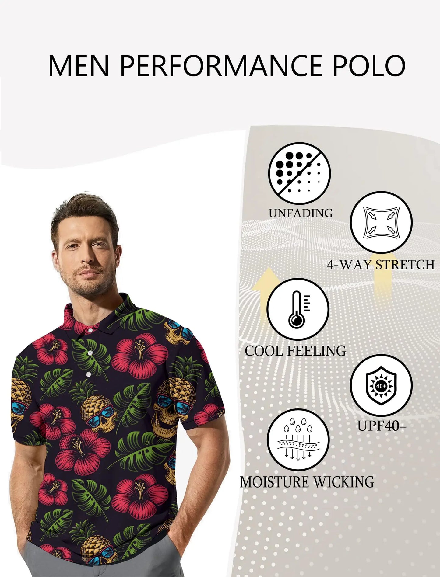 Men's Golf Shirt Hawaii Golf Polo Shirt