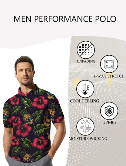 Men's Golf Shirt Hawaii Golf Polo Shirt