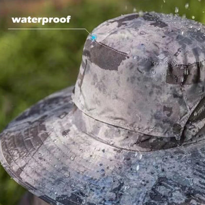 Outdoor Wide Brim Sun Hat With Solar Fan