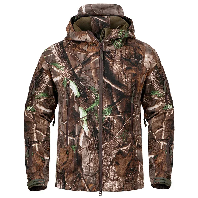 Men's Warm Waterproof Silent Camo Hunting Jacket